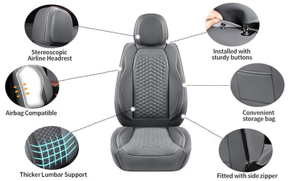 Car Seat Covers Full Set (2 Pack / Gray)
