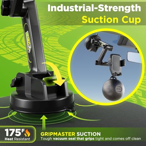 Cell Phone Mount for Truck Phone Holder for Truck Drivers (Black)
