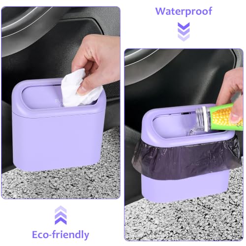Car Trash Can with Lid (Purple, Purple)