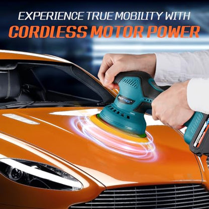 Cordless Car Buffer Polisher w (Blue)