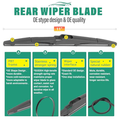 Windshield Wiper Blades Replacement for Kia Seltos 2021 (24" 18" 11")