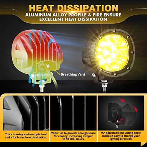 P4 Series 4 Inch Amber LED Offroad Lights Round LED Pods 2 (P4 Series Amber Offroad Lights)