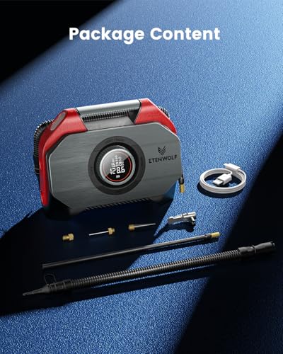 S6SE Tire Inflator Portable Air Compressor (Red / 15600 mAh)