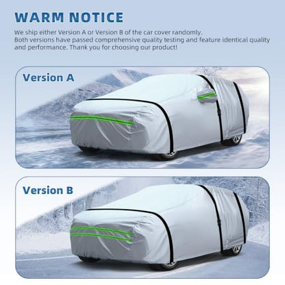 6 Layer Full Car Cover is All (Green reflective strip / 12/ S-M For SUVs-Length ( 181"-190" ))