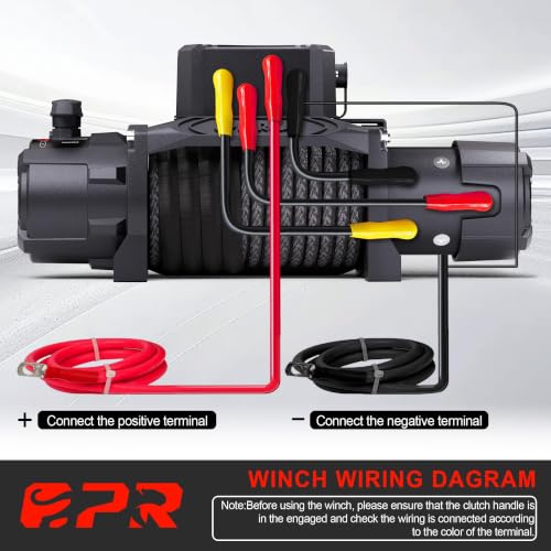 13500 lb Recovery Winch with Synthetic Rope and 2 Wireless Remotes (13500lb Black)