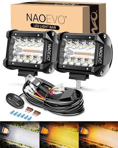 4 Inch LED Pod Lights (White&Amber 3Modes)