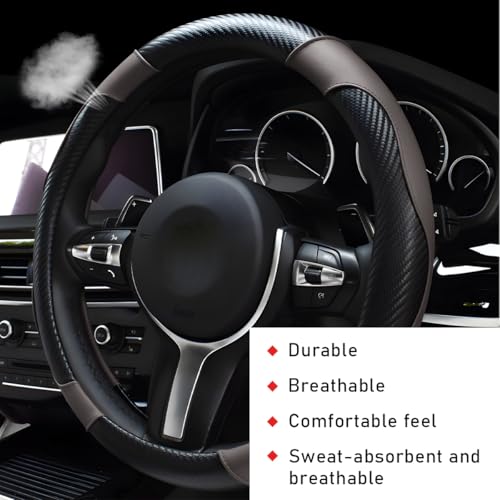 Car Steering Wheel Cover (Gray, With Lining)