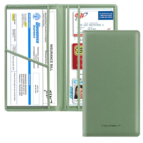 Car Registration & Insurance Card Holder (Carbon Green)