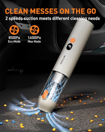 Car Vacuum Handheld Vacuum Portable Cordless (Beige)