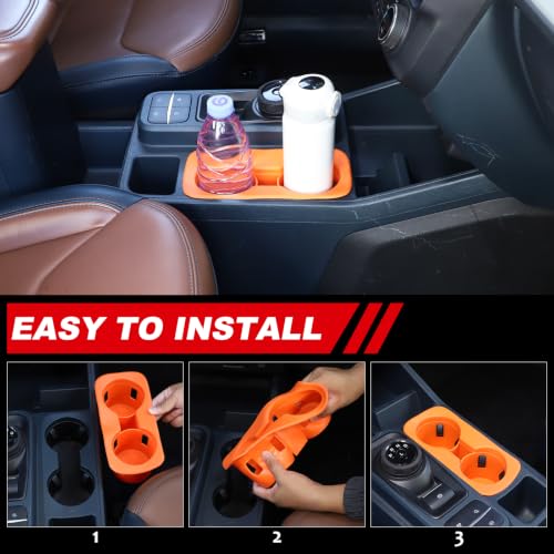 Center Console Cup Holder Insert for Ford Maverick 2022 (Orange)