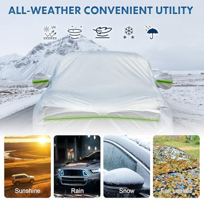 6 Layer Full Car Cover Is All (Green reflective strip / 10/ P-XL For Pickup-Length ( 230"-260" ))