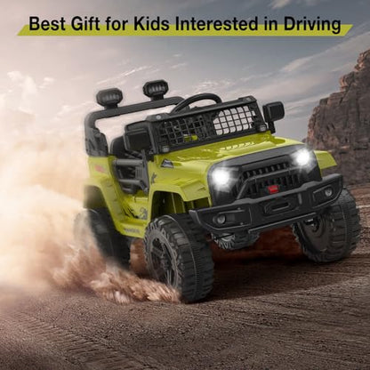 12V Kids Electric Ride On Truck Car w (Green)