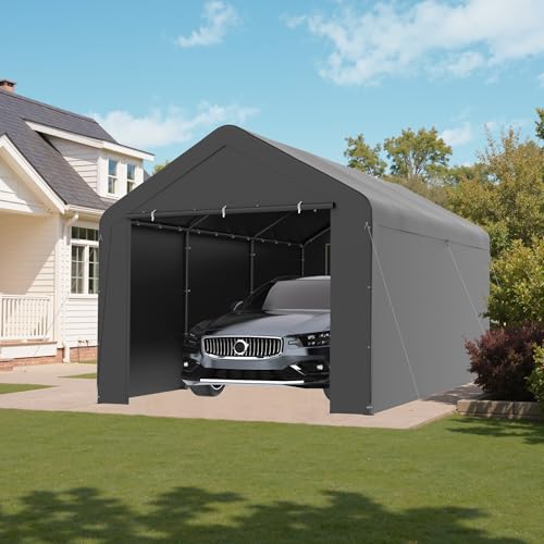 10x20 Carport Heavy Duty Portable Garage Shelter w (Gray / 10x20 with sidewalls)