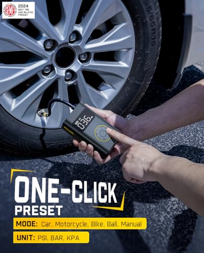 X9 Pro Portable Tire Inflator for Compact Car (Black)