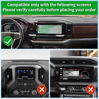 Car Phone Holder Center Console Organizer For Chevrolet Silverado 1500 2022 (for Silverado / Sierra【13.4" Screen】)