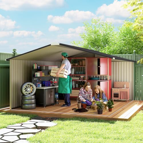 11' x 13' Outdoor Storage Shed (Brown / 11' x 13')