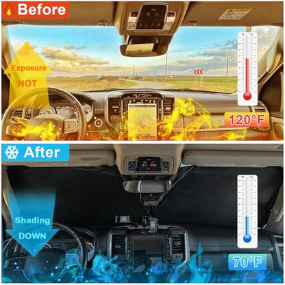 Premium Windshield Sun Shade for 2019 (for Ram 1500 2019-2026)