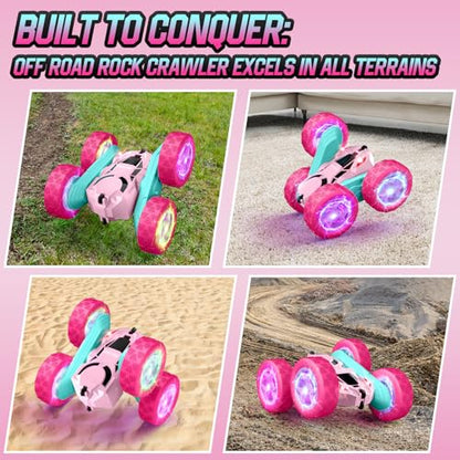 Pink Remote Control Car for Girls (Pink / Glow (Headlights & Wheel Lights))