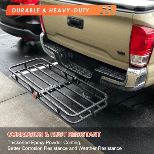 Hitch Mount Cargo Carrier Rack Basket 53"*19"*5"+Waterproof Bag 9 Cu.Ft (53"x19"x5")