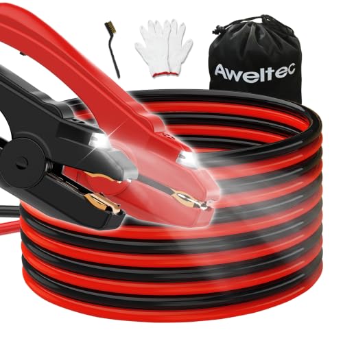 6 Gauge 16 Feet Jumper Cables with LED Light (6 Gauge 16 feet (LED))