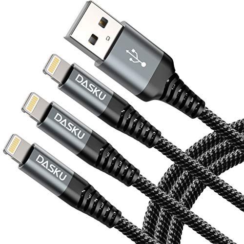 iPhone Charging Cable [MFi Certified] Long USB A Lightning Cable 10FT 3Pack (10FT / USB A / Black)