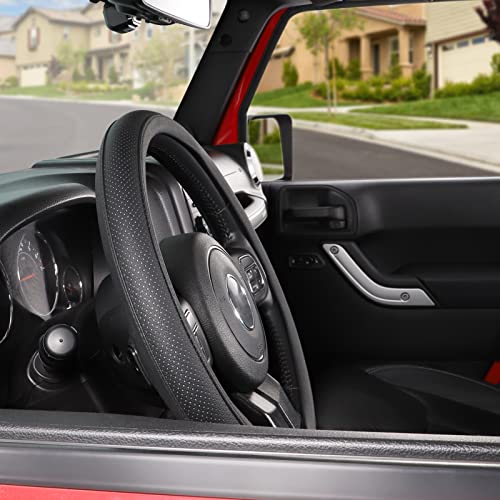 Breathable Car Steering Wheel Cover Large Size 15.5 (Large size[15 1/2''-16''] / Breathable Pores)