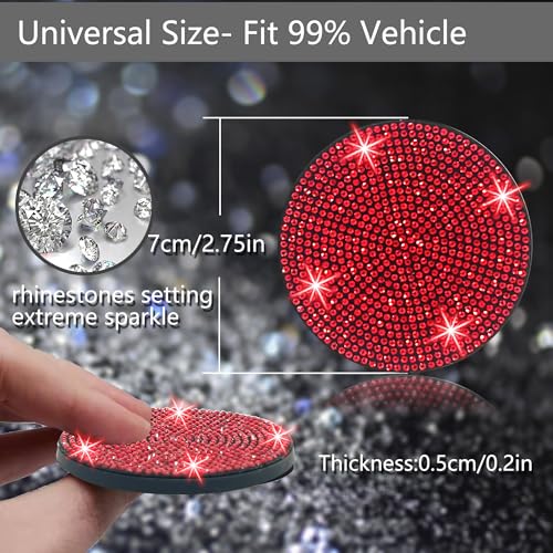 4pcs Bling Car Cup Holder Coaster (Red / 4pcs)