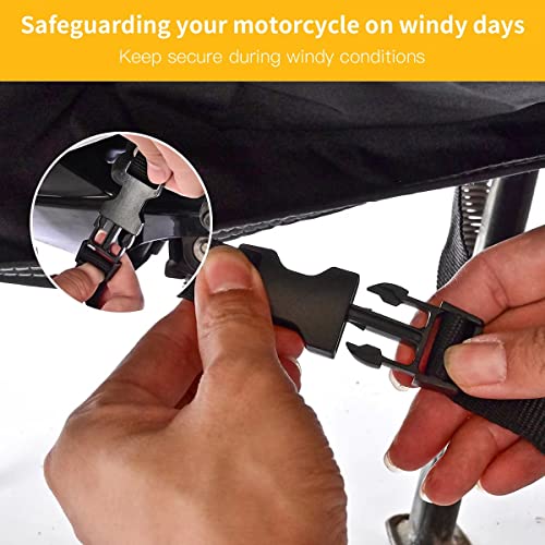 Motorcycle Cover Waterproof (Silver-Black / XL 93"x36"x49")