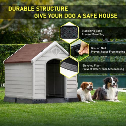 Large Dog House (Brown / 38.8"L x 35"W x 37.4"H)