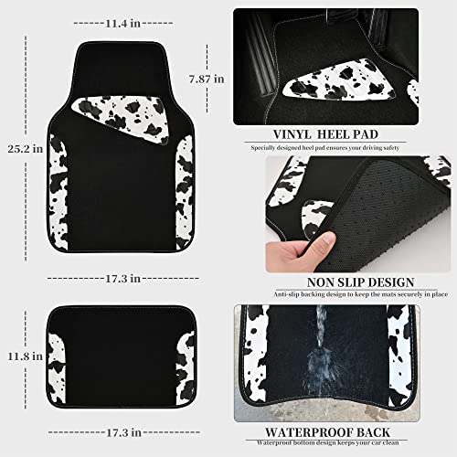 Waterproof Universal Fit Car Floor Mats (Cow Print)