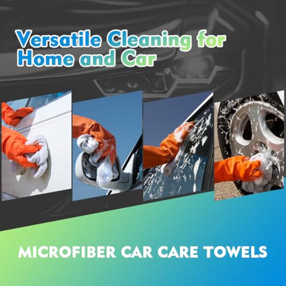 White Microfiber Cleaning Cloth 6 Pack 12.5 x 12.5 inch Microfiber Towels for Cars Ultra Absorbent Car Washing Cloth Lint Free Streak Free Cleaning Rags for Car Kitchen Window (White / 12.5 x 12.5 Inch)