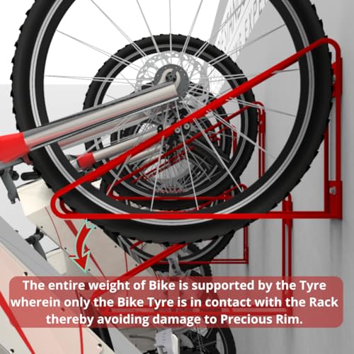 No Lift Vertical Bike Hanger Simple & Secure Space Saving Bike Wall Mount for Garage & Commercial Use Bicycle Holder for Mountain and Road Bikes (Black / 1 Bike)