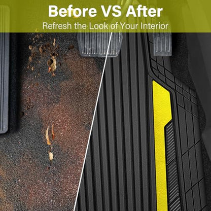 Yellow Car Mats Metallic (Black Yellow)
