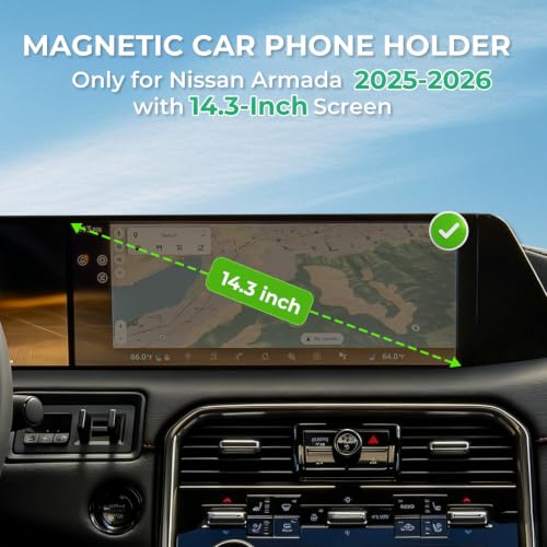 Car Phone Holder for Nissan Armada 2025 (Fit for 2025-2026 Armada, 14.3-Inch)