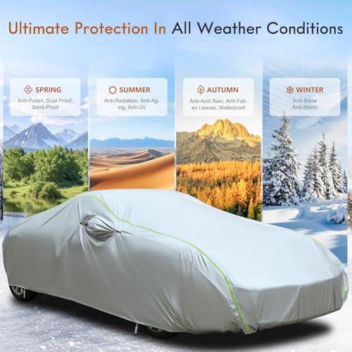 Car Cover Waterproof All Weather (Silver / CL：for Coupe(Lenght 183"-193"))