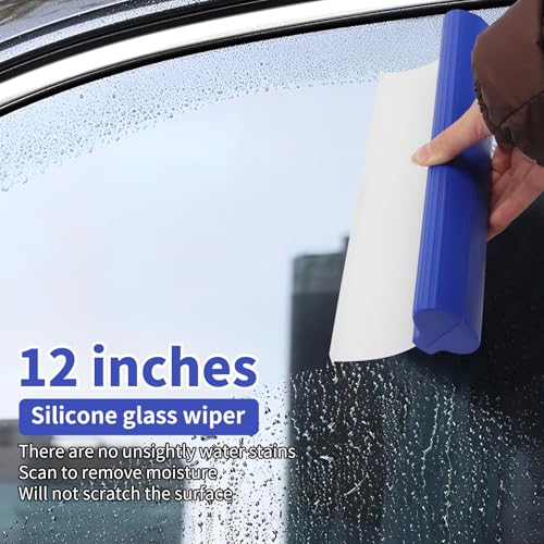 2 Pack 12inch car Squeegee (Blue-2p)
