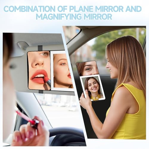 Car Sun Visor Vanity Mirror with Lights (Black / (1pcs-1X/20X))
