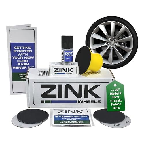 Premium Tesla Wheel Curb Rash Repair Kit for Model X 22 (Tesla Model X / 22" Silver Turbine)