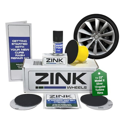Premium Tesla Wheel Curb Rash Repair Kit for Model X 22 (Tesla Model X / 22" Silver Turbine)