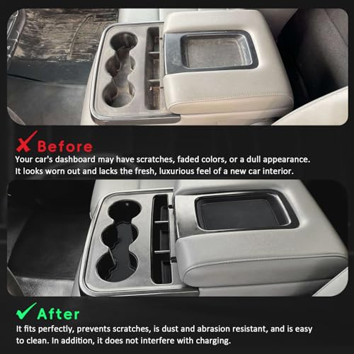 Silicon Organizer Tray Mat Compatible with Silverado 1500 BenchSeats (Black / 5 piece/set)