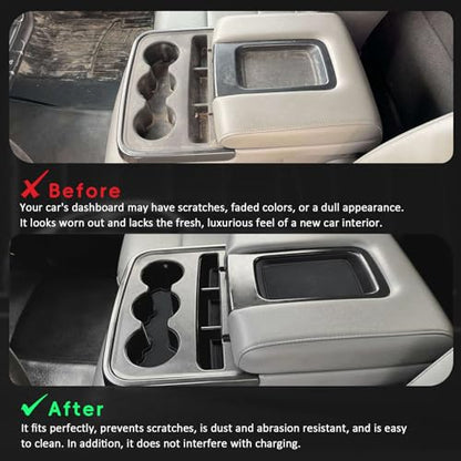 Silicon Organizer Tray Mat Compatible with Silverado 1500 BenchSeats (Black / 5 piece/set)