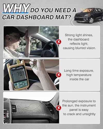 Dash Cover Compatible with Kia NIRO 2017 2018 2019 2020 2021 2022 Dashboard Cover Mat Non (60*33(Kia NIRO 17-22))