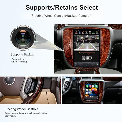 12.1 inch Vertical Screen Car Stereo Radio GPS Navigation for GMC Yukon Sierra Chevrolet Tahoe Suburban Android 4G+64G Car Play Auto (PX6 Hexa core 4G+32G)