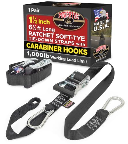 1.5 inch x 6.5ft Ratchet Straps w (6.5 ft / Black)