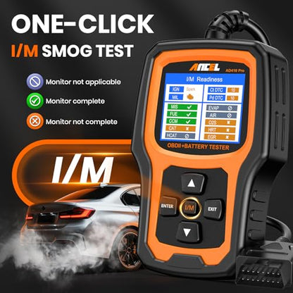 AD410 PRO OBD2 Scanner and Battery Tester (yellow)