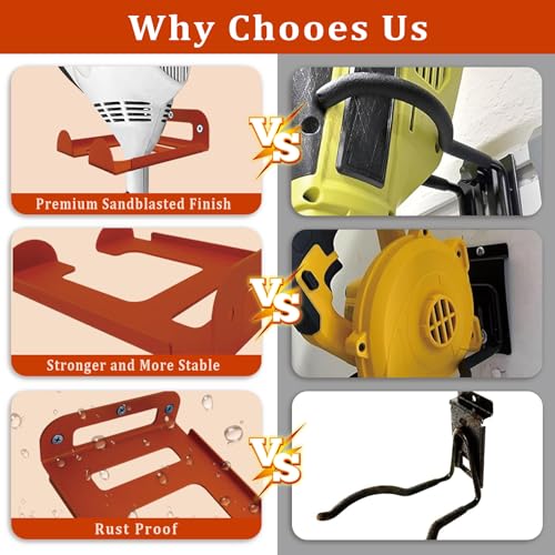 1 Pack Heavy Duty Weed Eater Hanger Wall Mount for Trimmers and Tools