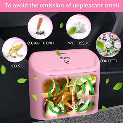Car Trash Can with Lid (Pink)
