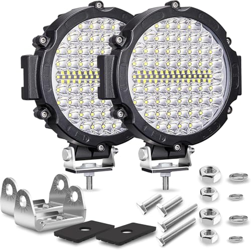 7 Inch Round LED Off Road Lights (2 Black)