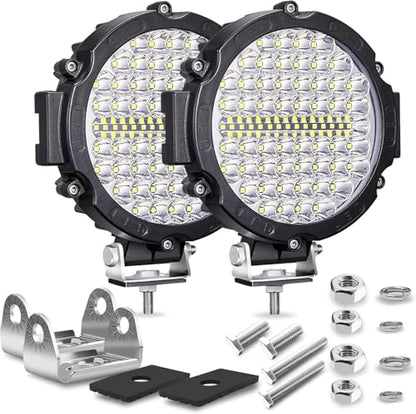 7 Inch Round LED Off Road Lights (2 Black)