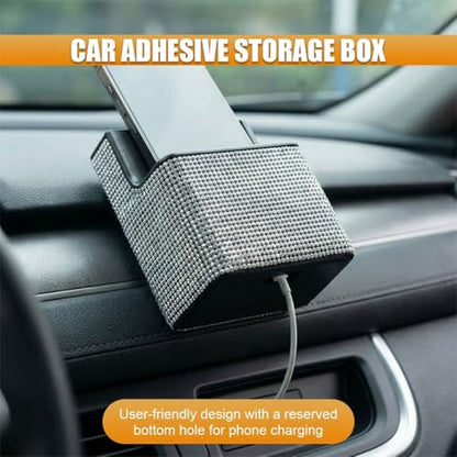 Bling Car Dashboard Storage Box (White)